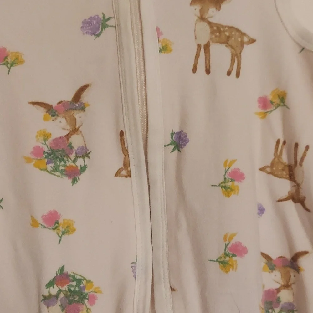 Burt's Bees sleep sack, small, pink deer pattern